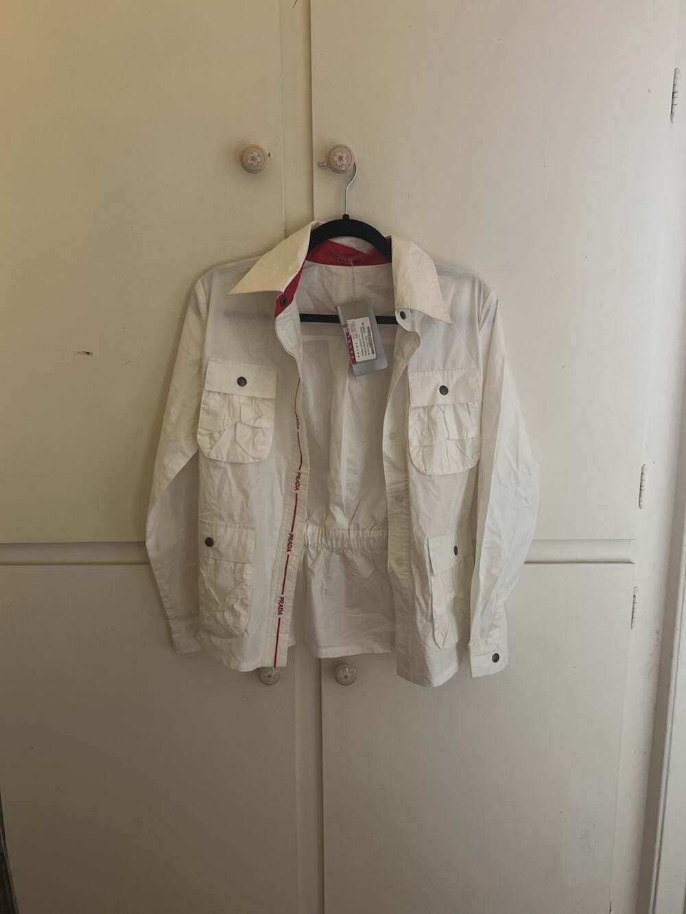 Prada White Utility Jacket Size M